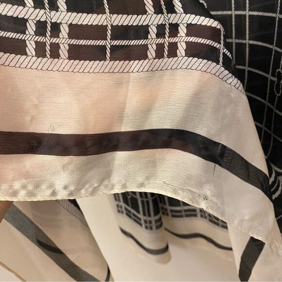 Black white Silk Scarf Mulberry Fashion Long Lightweight Shawl Wrap stole 70x35 - Picture 8 of 14